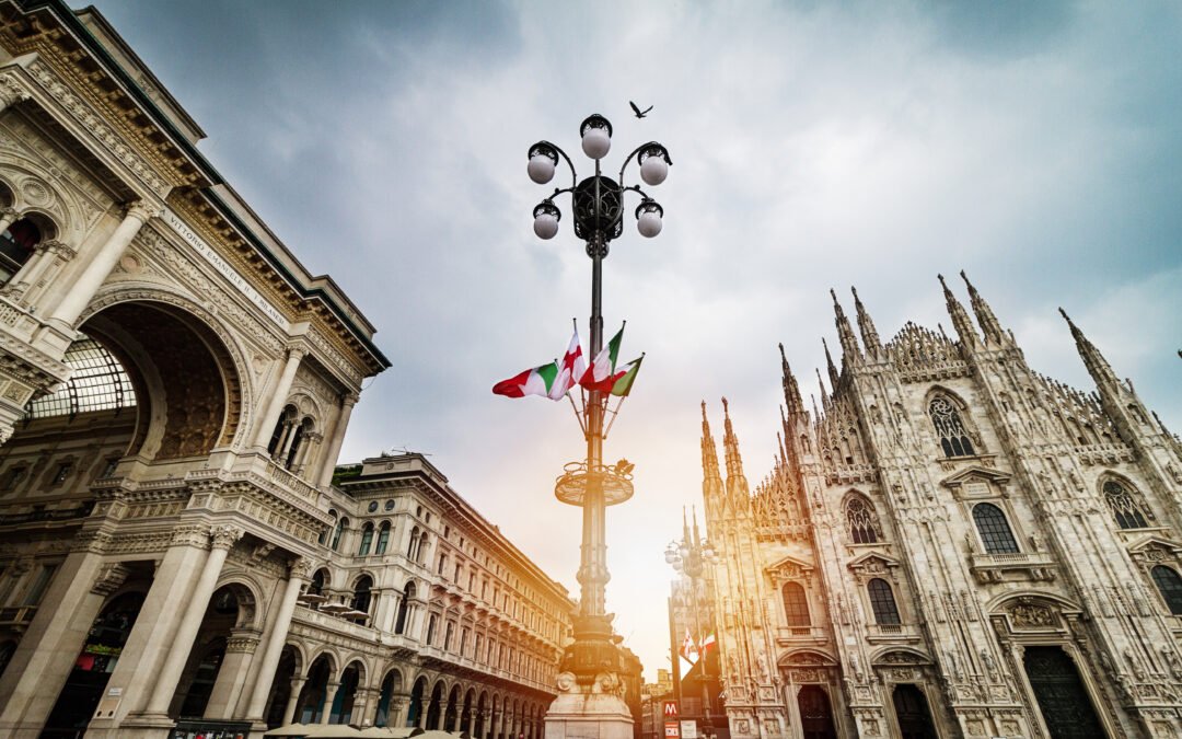 Vista panorâmica de Milão, uma das cidades que oferecem o curso de medicina em inglês